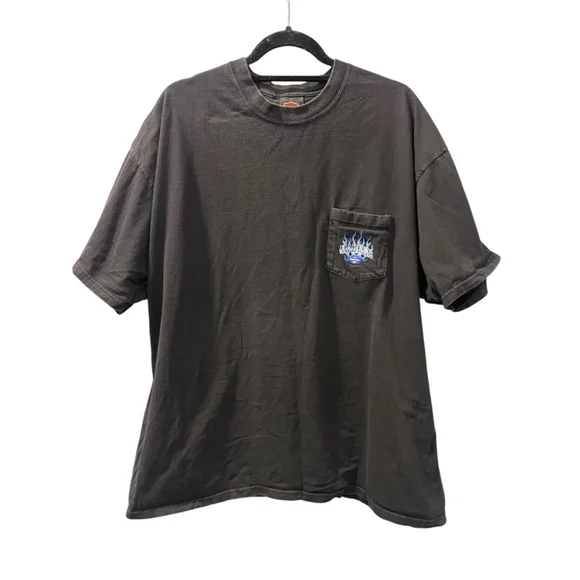 Vintage 2000 Harley Davidson Flame T-Shirt Size 2XL Route 66 California Biker - Picture 2 of 6